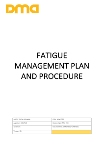 Fatigue Management Policy and Procedure[10443]