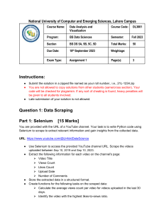 Data Analysis & Visualization Assignment: Scraping & Wrangling