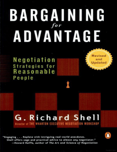 Bargaining for Advantage G Richard Shell