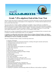 End of Year Test Grade7