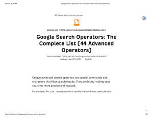 Google Search Operators  The Complete List (44 Advanced Operators)