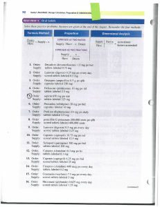 Oral Solids Dosage Calculation Practice Problems