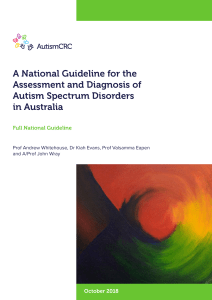 National Guideline for Assessment and Diagnosis of Autism