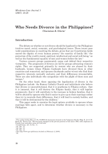 Who Needs Divorce in Philippines Philippines