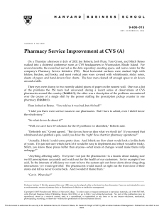 Pharmacy Service Improvement at CVS (A)