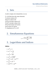 add-maths formula sheet for all