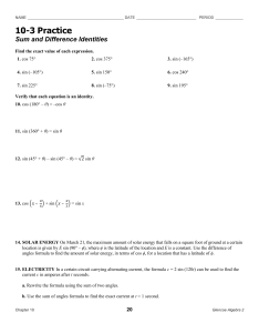 Practice Worksheet Sum and Difference Identities (1)