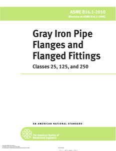 ASME B16.1 Gray Iron Pipe Flanges Standard