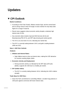 CPI outlook and expections