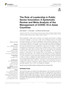 The Role of Leadership in Public