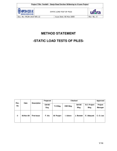 METHOD STATEMENT -STATIC LOAD TEST OF PILES