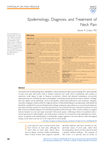 Epidemiology, diagnosis and treatment of neck pain