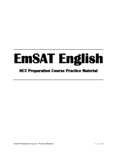 EmSAT English HCT Preparation Course Practice Material