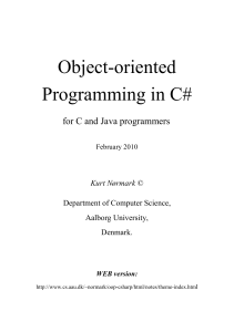 2010 Object-oriented Programming in C# for C and Java programmers