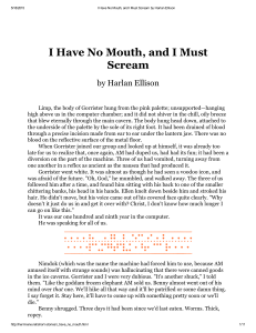 I Have No Mouth, and I Must Scream by Harlan Ellison