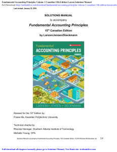 Fundamental Accounting Principles