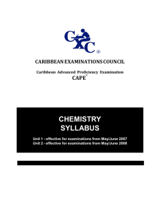 CAPE Chemistry Syllabus
