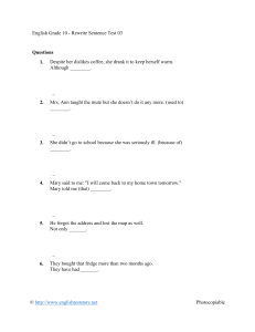English Grade 10 - Rewrite Sentence Test 03