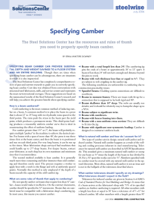 SPECIFYING CAMBER