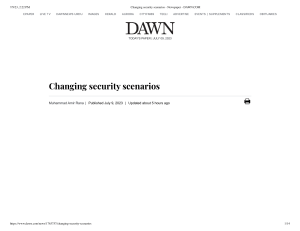 Changing security scenarios - Newspaper - DAWN.COM