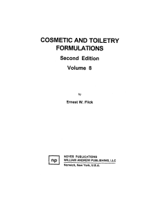 Ernest W. Flick Cosmetic and Toiletry Formulations Volume 8