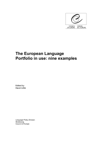 Case studies on the use of the European Language Portfolio