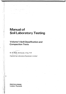 Manual of Soil Lab Testing Vol 1 Classification and Compaction Tests