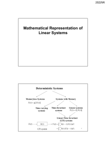 Mathematical Representation of Linear System