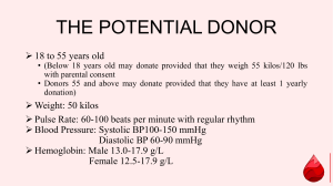 Donor requirements
