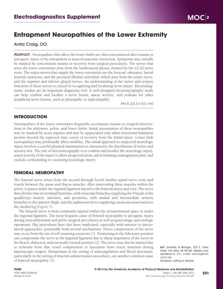 Entrapment Neuropathies Of The Lower Extremity