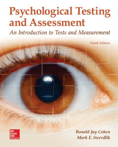 Psychological Testing and Assessment An Introduction to Tests and Measurement 9th Edition (Ronald Jay Cohen and Mark E. Swerdlik)