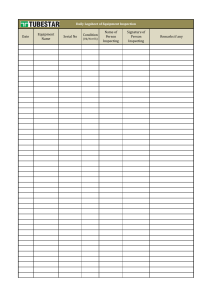 Daily log Sheet of Equipment