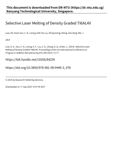 Selective laser melting of density graded Ti6Al4V