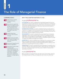 Chap 1 The Role of Managerial Finance 