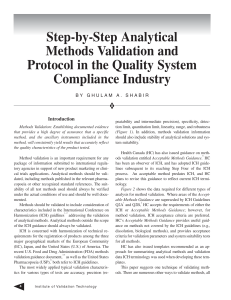 Step-by-Step Analytical Methods Validation and Protocol in the Quality System Compliance Industry