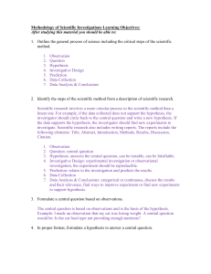 Scientific Investigation LO
