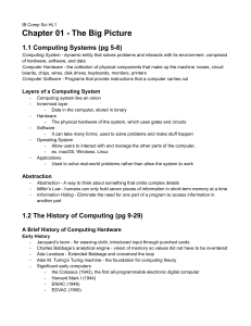 Computer Science Illuminated Chapters 1-11 Outline