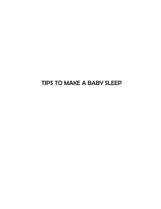 TIPS TO MAKE A BABY SLEEP