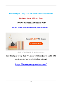OGB-001 TOGAF Business Architecture Part 1 Real Questions