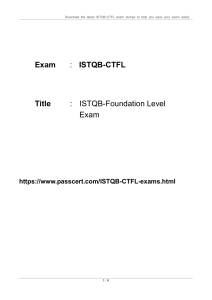 ISTQB-CTFL ISTQB-Foundation Level Exam Dumps