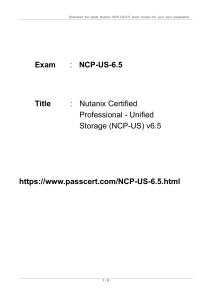 Nutanix Unified Storage (NCP-US) v6.5 NCP-US-6.5 Dumps