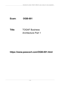 OGB-001 TOGAF Business Architecture Part 1 Dumps