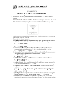 8. Class VIII,Rational number