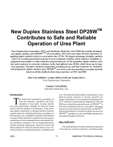 2004 New Duplex Stainless Steel DP28WTM(TOYO)