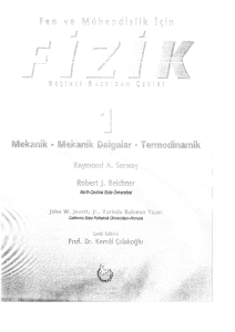 Serway Fizik 1 Kitabı Türkçe Çeviri Siyah Beyaz