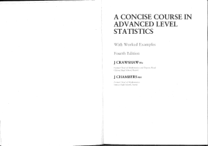 A Concise Course on Advanced Level Statistics