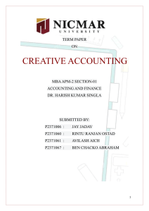 Creative Accounting Term Paper