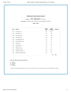 NEPAL TELECOM    National Examination Board    Plus 2 Results