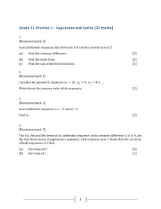 Grade 11 Practice 1 - Sequence and SerIes Topic 1.2 and 1.3