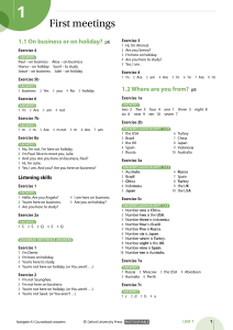 Navigate A1 Answer key U1